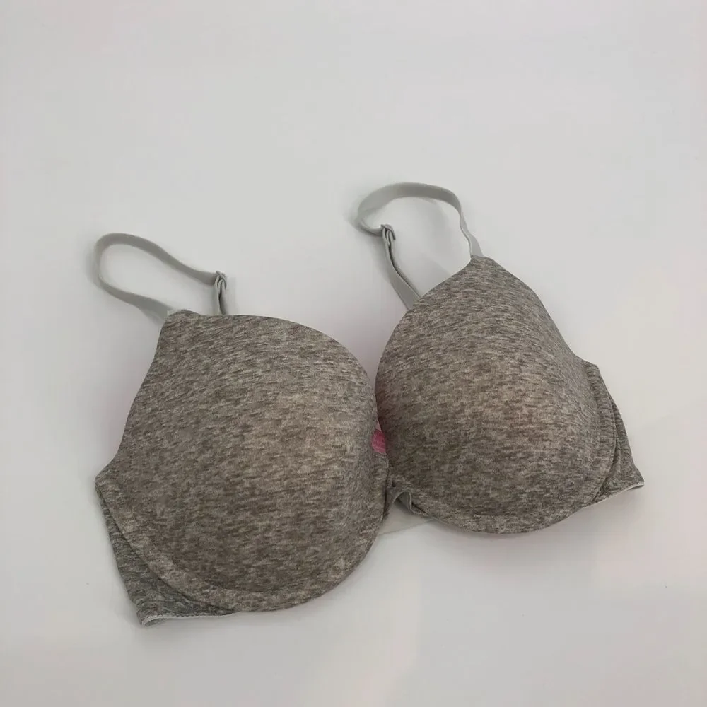 PINK by VS Wear Everywhere T-Shirt Lightly Lined Bra Gray Size‎ 32D